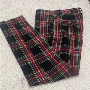 J. Crew Plaid Pants - Red, Black, Yellow